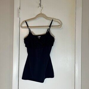 Express Women's Navy Blue Spaghetti Straps with Ruffle Bodice Size M